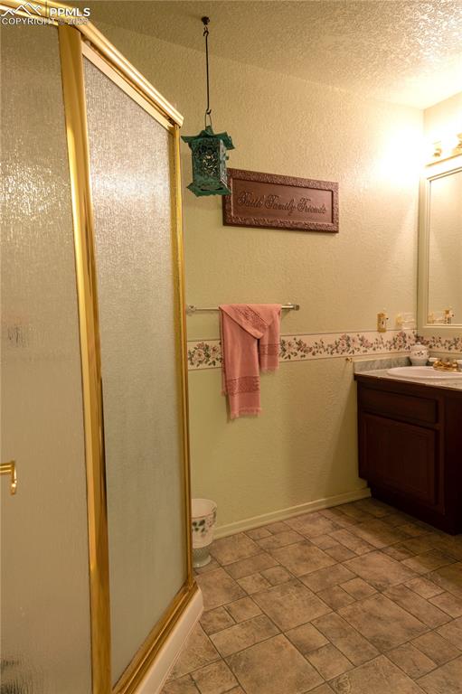 3370 Schieffelin Road Fort Garland, CO 81133 - Photo 18 of 46 a bathroom with a sink a mirror and a shower