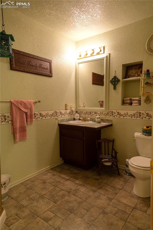 3370 Schieffelin Road Fort Garland, CO 81133 - Photo 19 of 46 a bathroom with a sink a toilet and mirror
