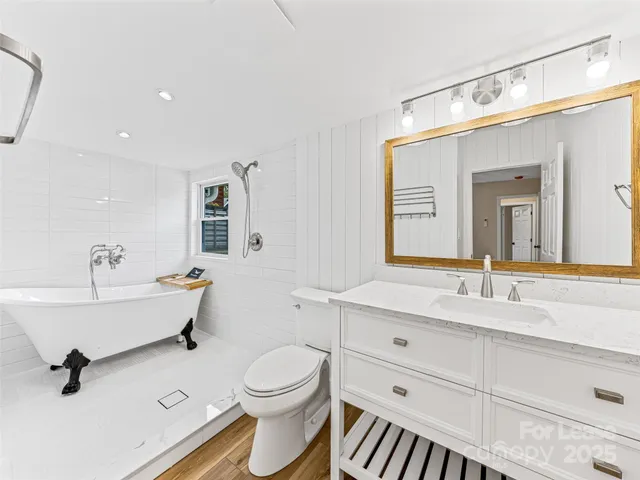 a bathroom with a tub