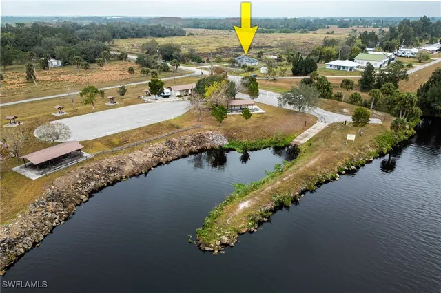 a view of a lake with outdoor space
