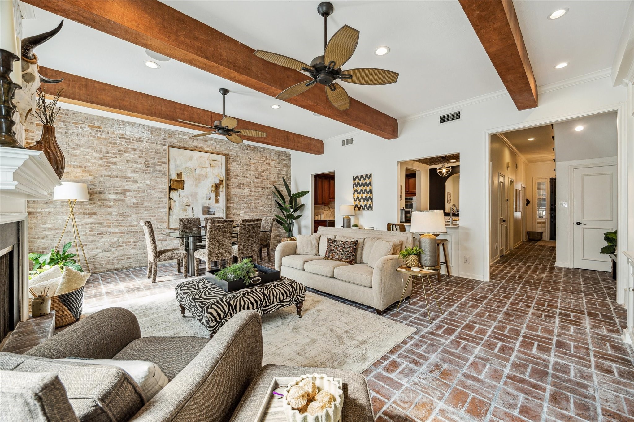 7523 Del Monte Drive Houston, TX 77063 - Photo 3 of 41 a living room with furniture and a glass door