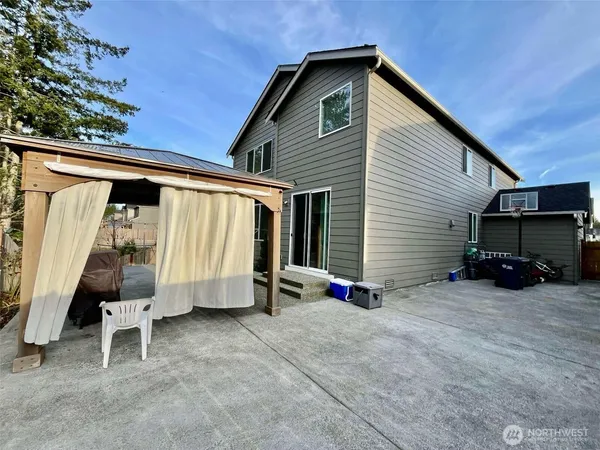 a view of a house with patio