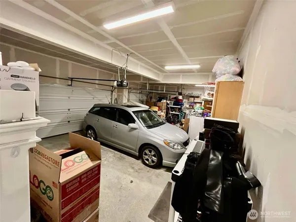 an empty room with closet area