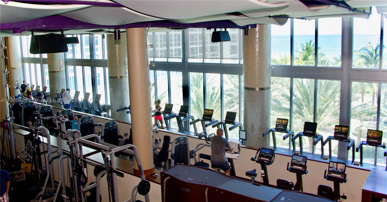 6899 Collins Avenue, Unit 1905 Miami Beach, FL 33141 - Photo 21 of 29 a view of a room with gym equipment