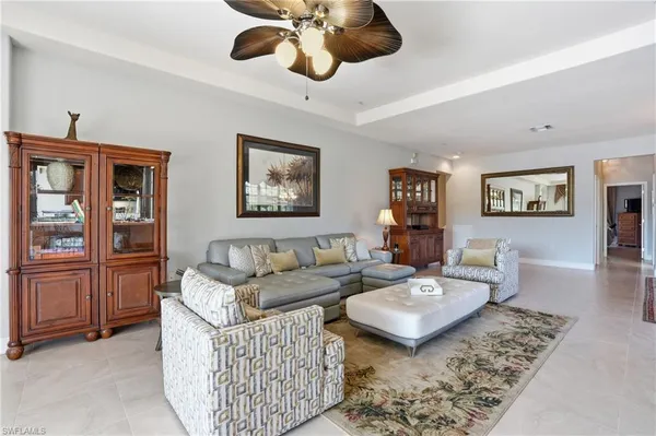 a living room with furniture