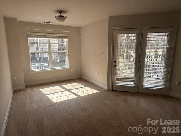 an empty room with a window