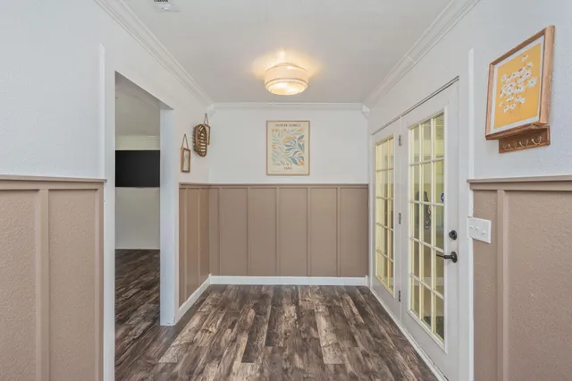 a view of a swimming pool with an outdoor space and seating area