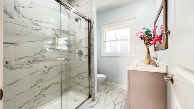 a bathroom with a shower