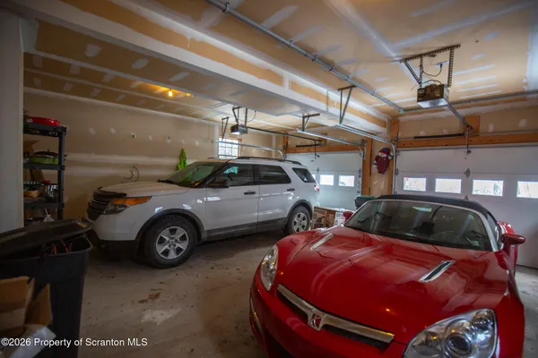 a car parked in a garage