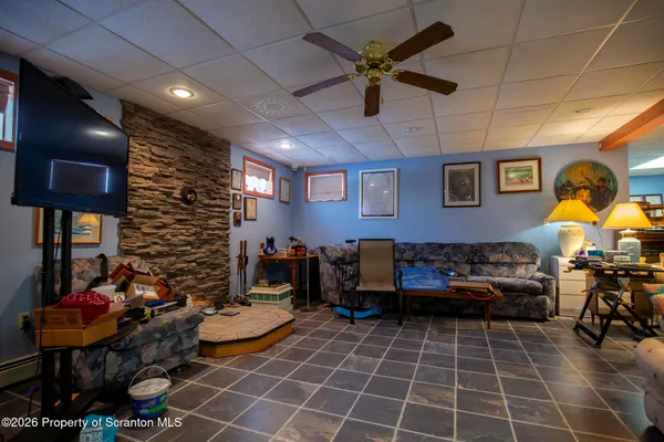 a living room filled with furniture