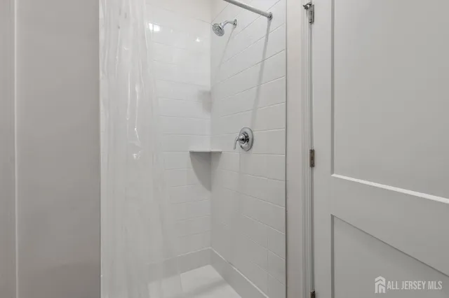 a bathroom with a shower