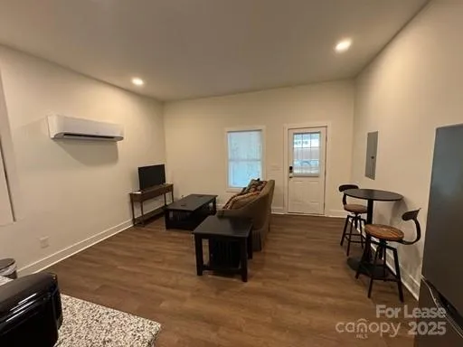 a living room with furniture