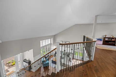 a view of entryway with wooden floor