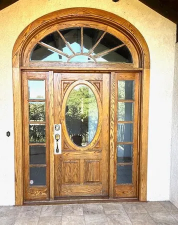 a view of a door of the house