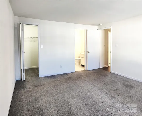 an empty room with closet