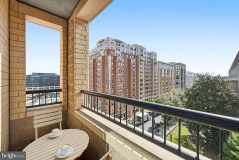 a view of a city from a balcony