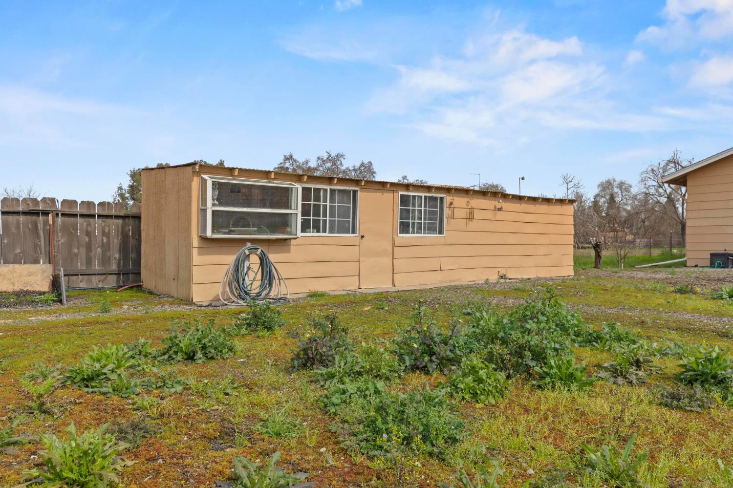 4361 Dresser Road Yuba City, CA 95993 - Photo 37 of 78 a view of a backyard with plants and a large tree