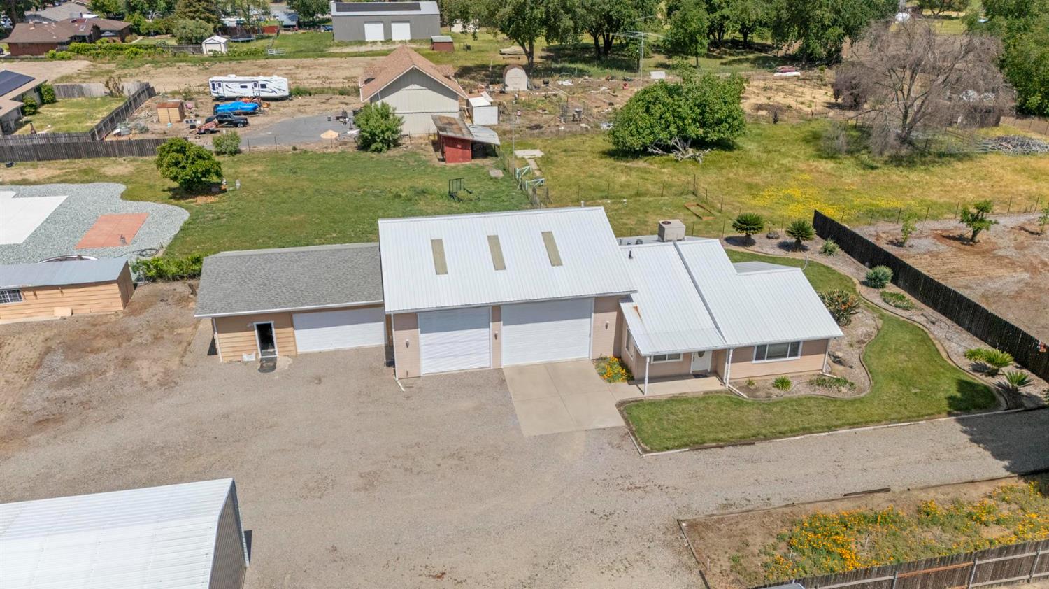 4361 Dresser Road Yuba City, CA 95993 - Photo 77 of 78 an aerial view of a house with garden space and street view