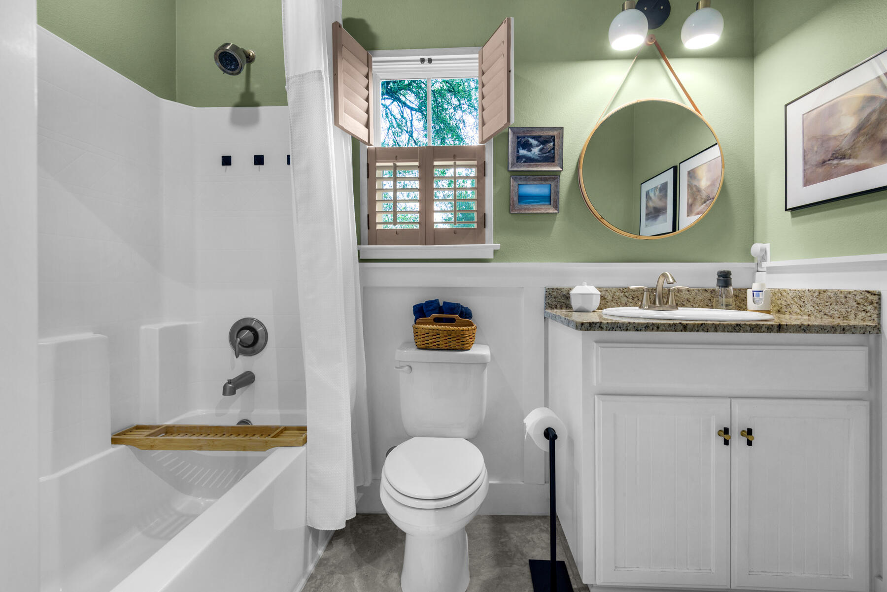 43 Hollyn Court Freeport, FL 32439 - Photo 23 of 35 a bathroom with a granite countertop sink mirror toilet and bathtub