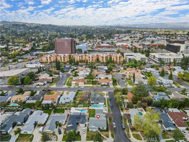 an aerial view of a city