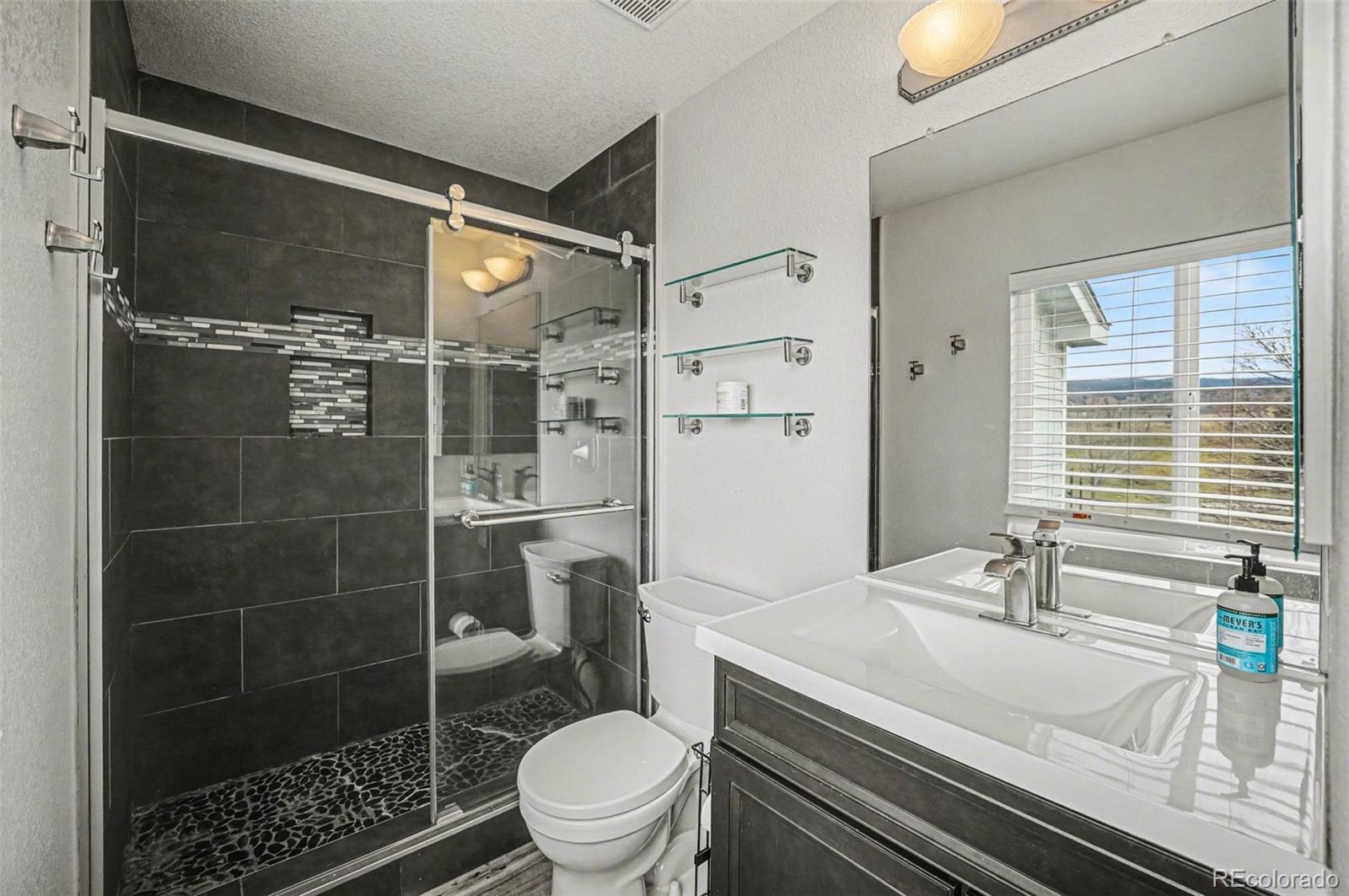 9704 Marmot Ridge Circle Littleton, CO 80125 - Photo 14 of 21 a bathroom with a sink a toilet and shower