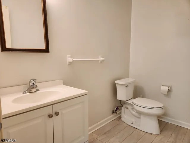 a bathroom with a sink toilet and vanity