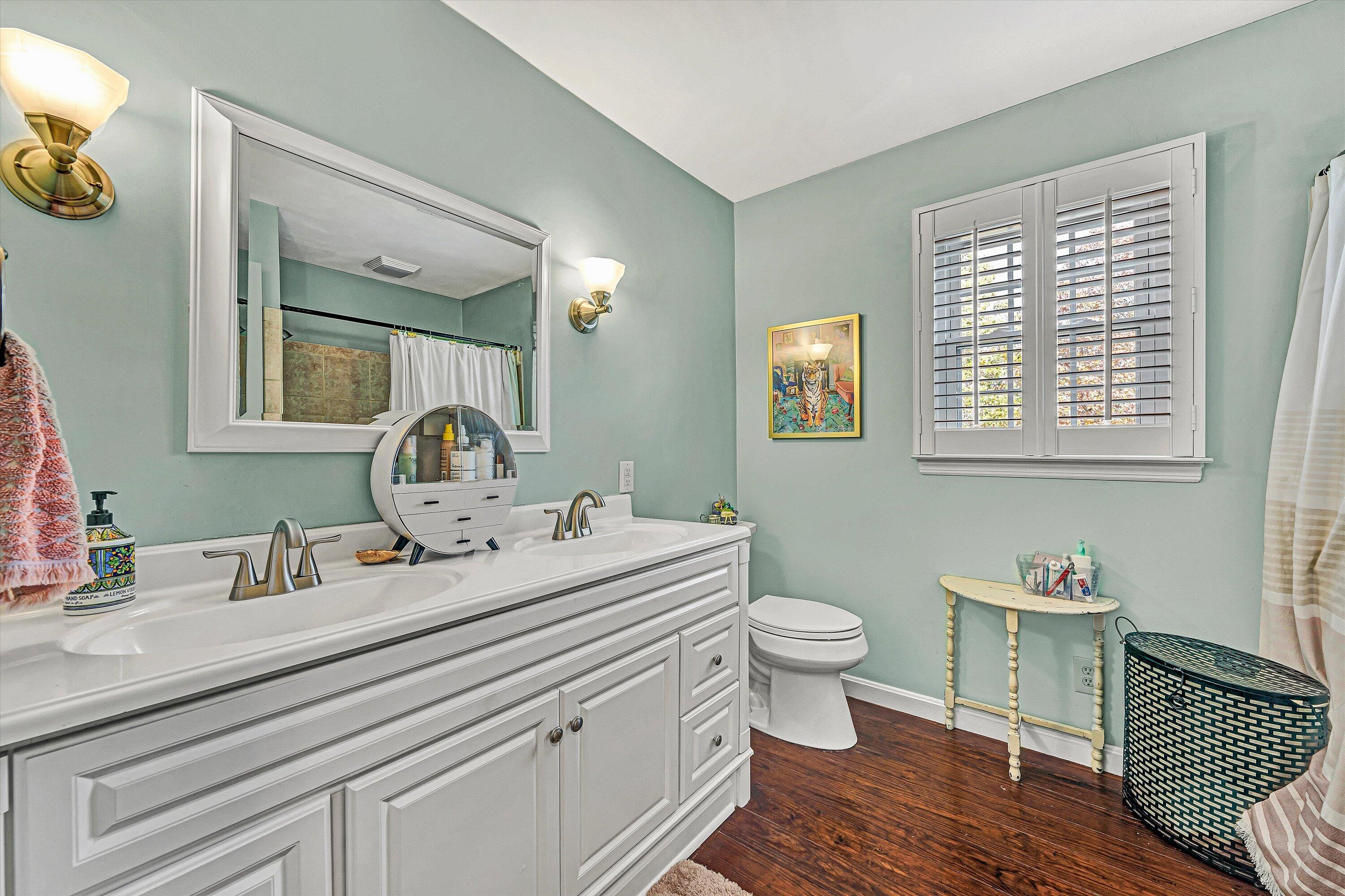 727 White Oak Road Southwest Roanoke, VA 24014 - Photo 28 of 52 a bathroom with a toilet a sink and a mirror
