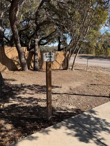 a view of a road with a trees