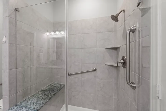 a bathroom with a shower