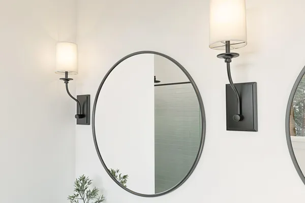 a view of a mirror in a room
