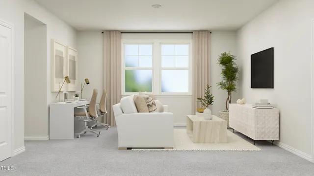 a living room with fireplace furniture and a flat screen tv