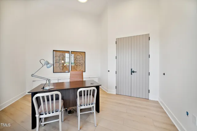 a view of a park with swings