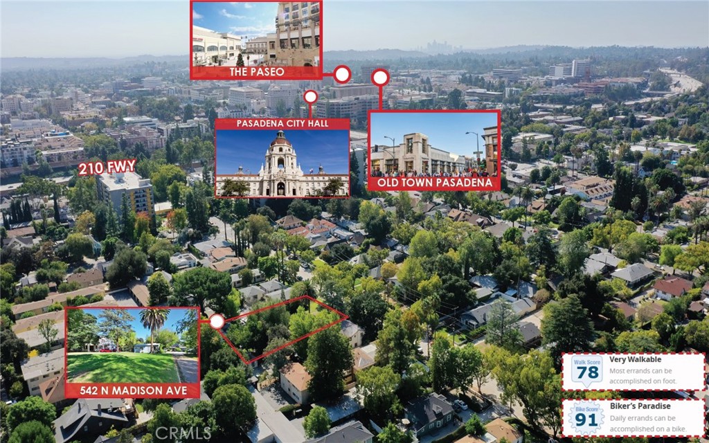 542 North Madison Avenue Pasadena, CA 91101 - Photo 25 of 27 an aerial view of multiple house