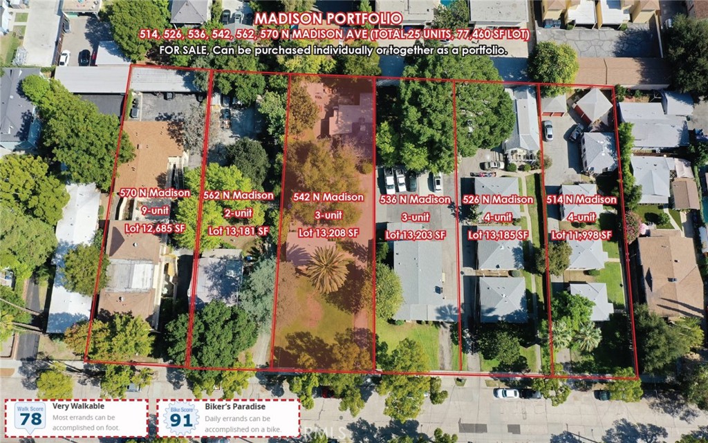 542 North Madison Avenue Pasadena, CA 91101 - Photo 27 of 27 an aerial view of multiple house