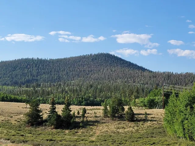 a view of a fountain in middle of the green field