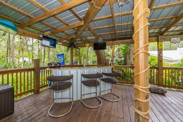 a patio with patio area