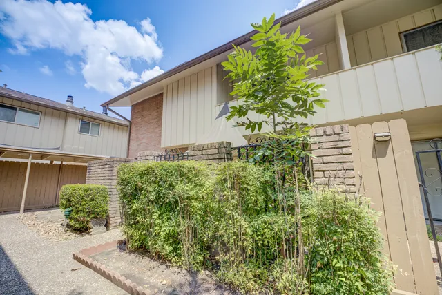 a potted plant sitting in front of a house