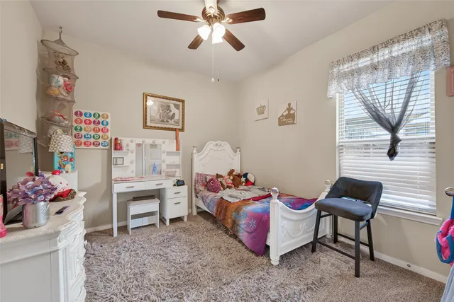 a bedroom with furniture and a window