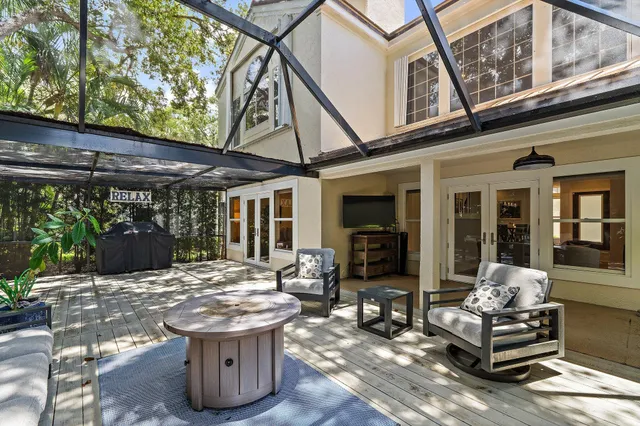 an aerial view of residential house with outdoor space