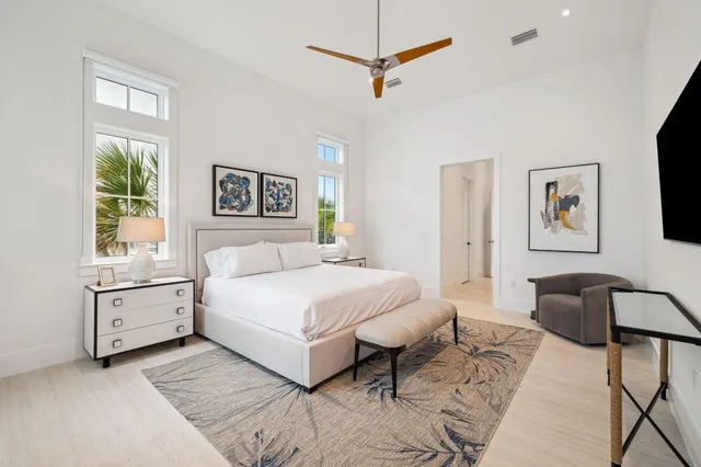 a view of city and swimming pool