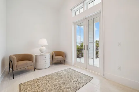an aerial view of a house with swimming pool