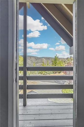 a view of a glass door