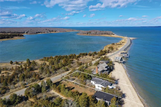 an aerial view of a beach