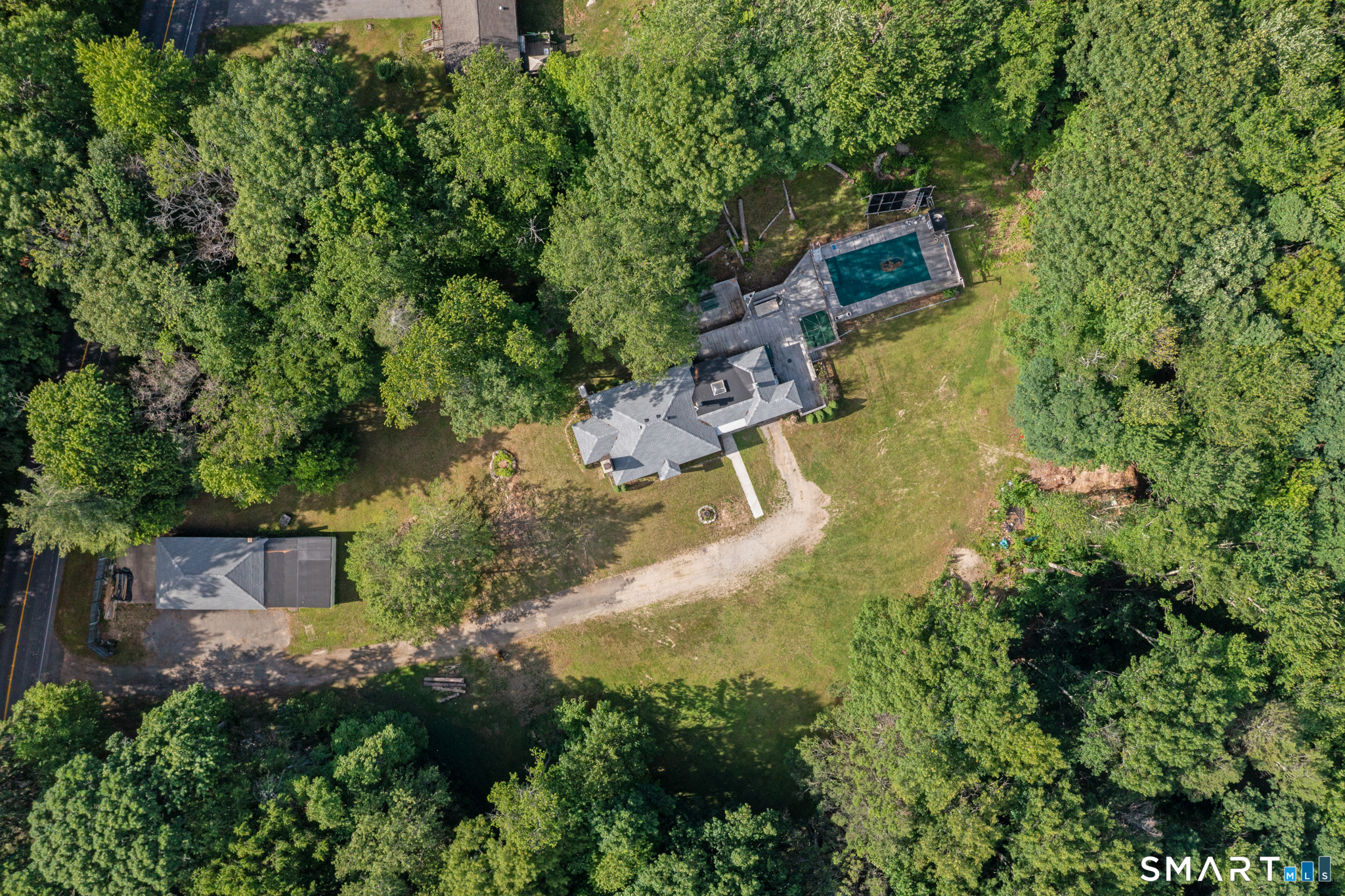 152 Ramstein Road New Hartford, CT 06057 - Photo 19 of 20 an aerial view of a house with a yard