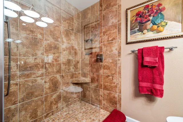 a bathroom with a shower