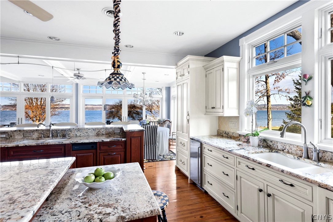 1818 West Lake Road Skaneateles, NY 13152 - Photo 22 of 47 Eat in kitchen with panoramic view of the lake