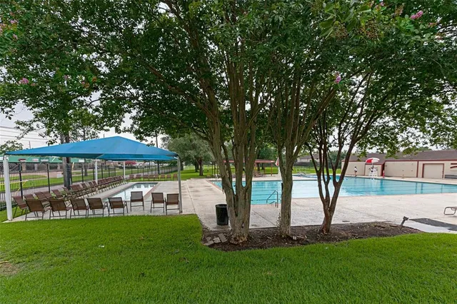 a view of a backyard with a garden