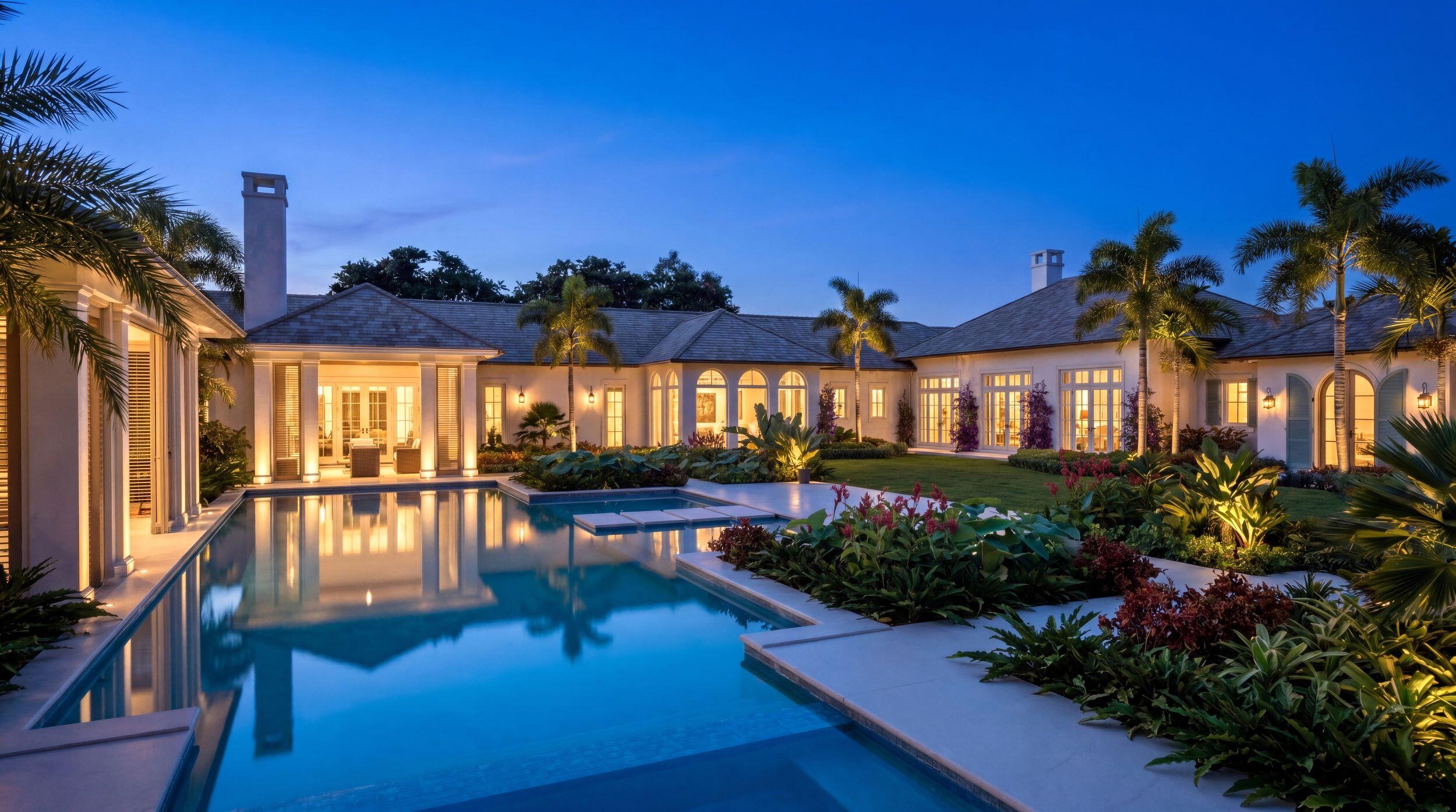 302 South Beach Road Jupiter Island, FL 33455 - Photo 11 of 24 Rear Twilight