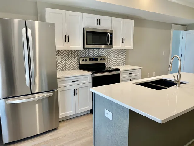 a view of a wooden balcony