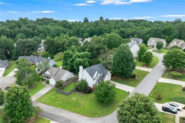 an aerial view of multiple house